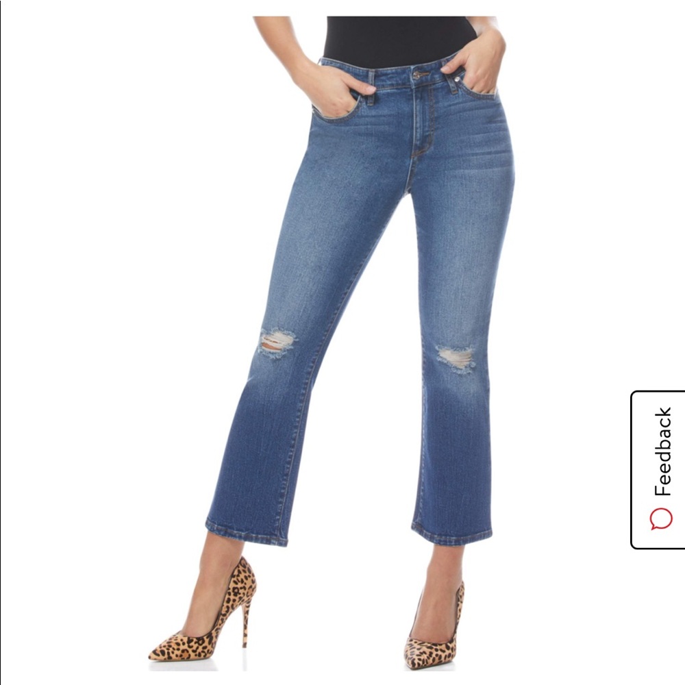 Sofia Vergara High Waist Crop Kick Flare Jeans. - Picture 2 of 8